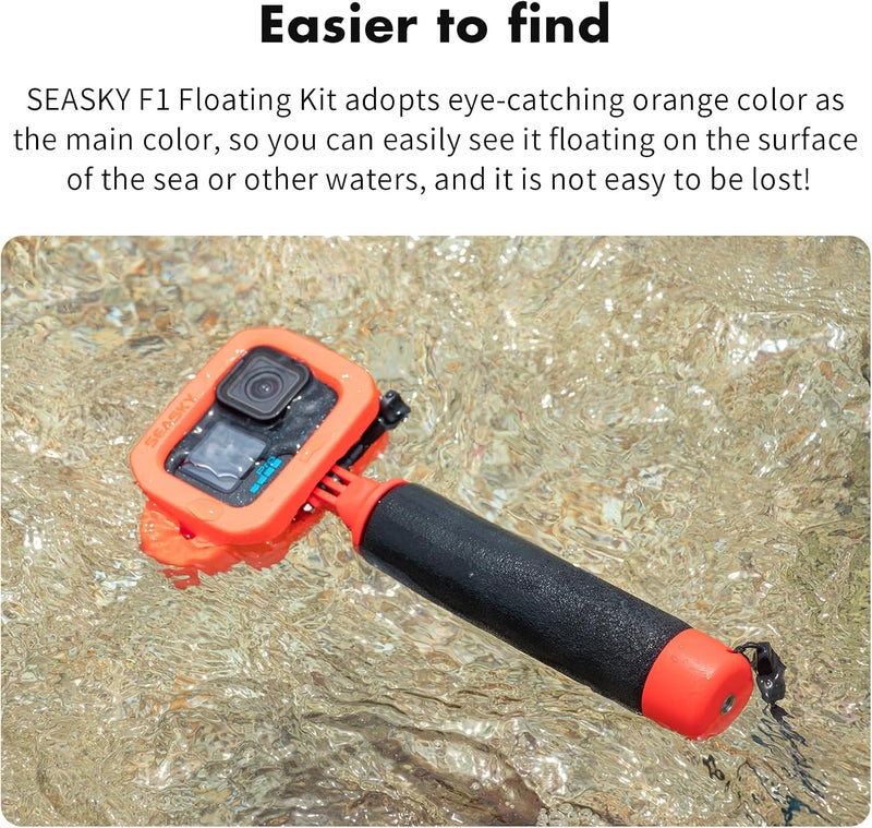 SEASKY Foam Floaty case & F1 Floating Handle Grip Kit Accessories for Gopro Hero 13/12/11/10/9 Sports Action Camera - Image 4